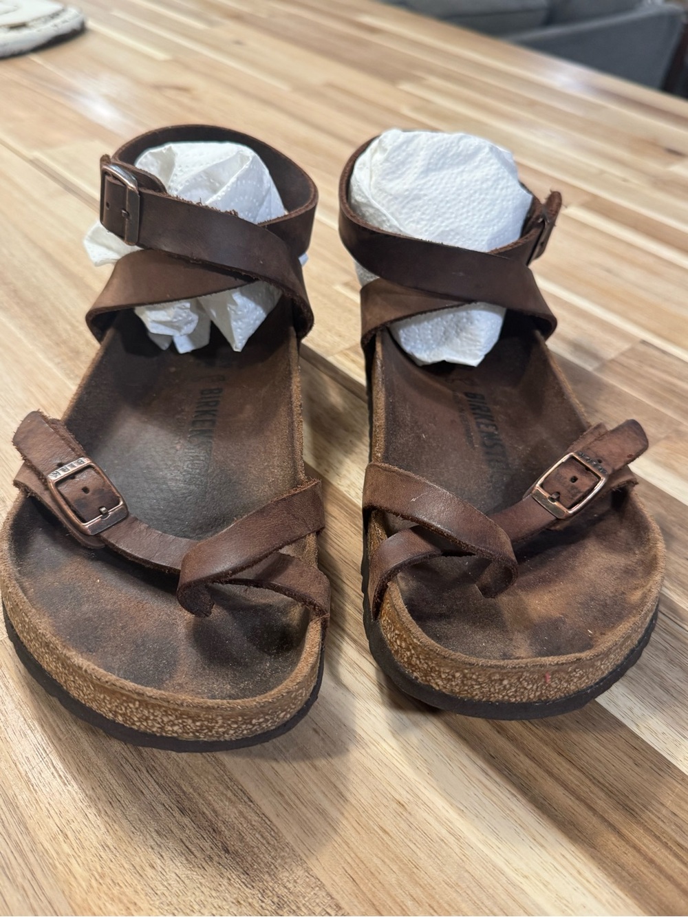 Brown Leather Birkenstock Yara Women’s Sandals- size 39